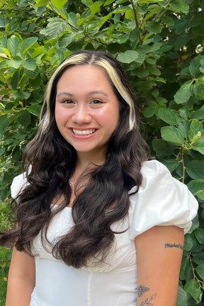 A woman in a white dress 
