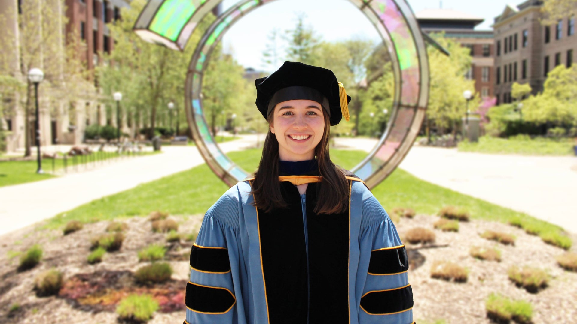 krista meserve in PhD regalia