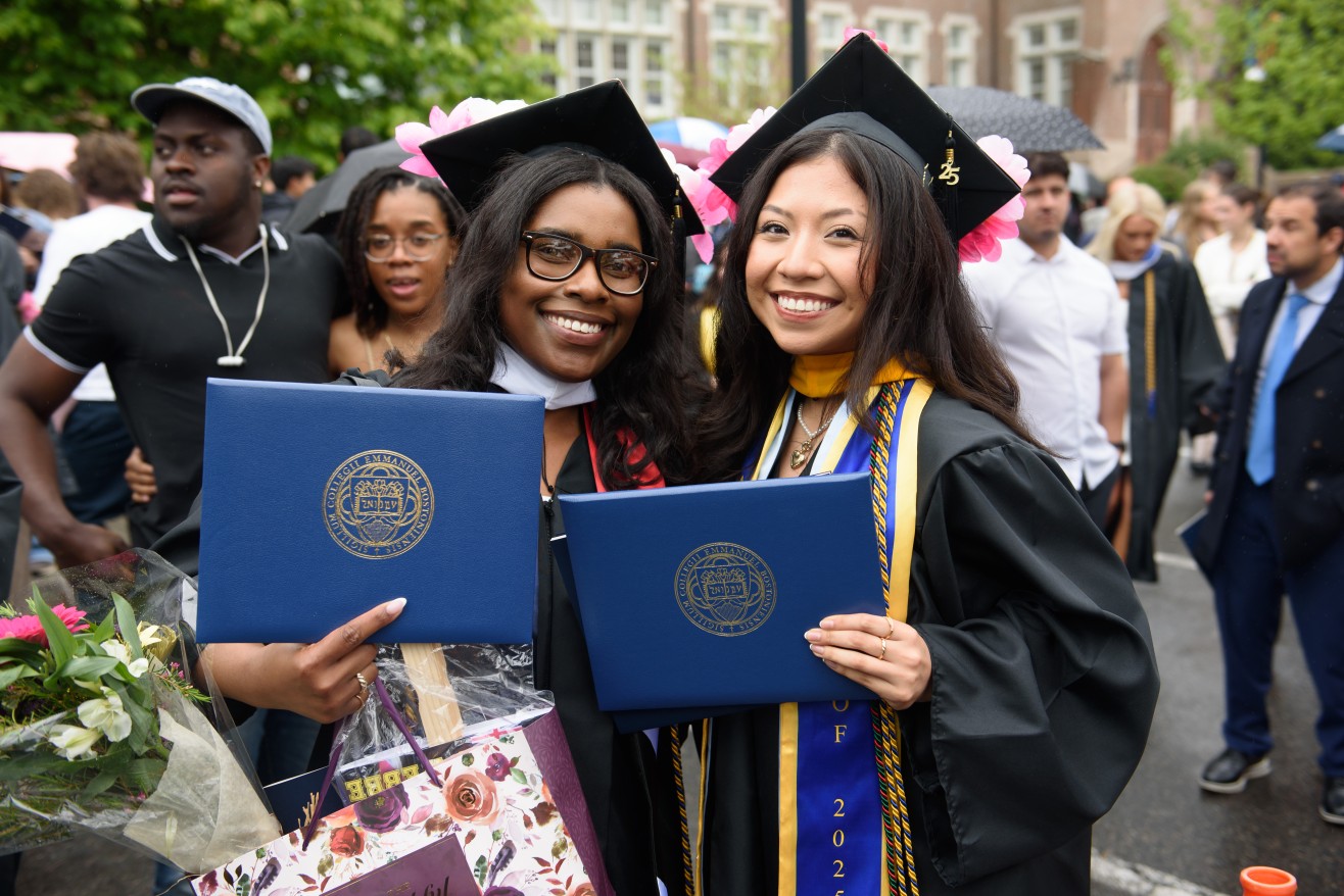 families and friends celebrate post-ceremony