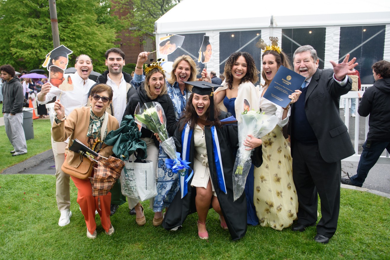 families and friends celebrate post-ceremony