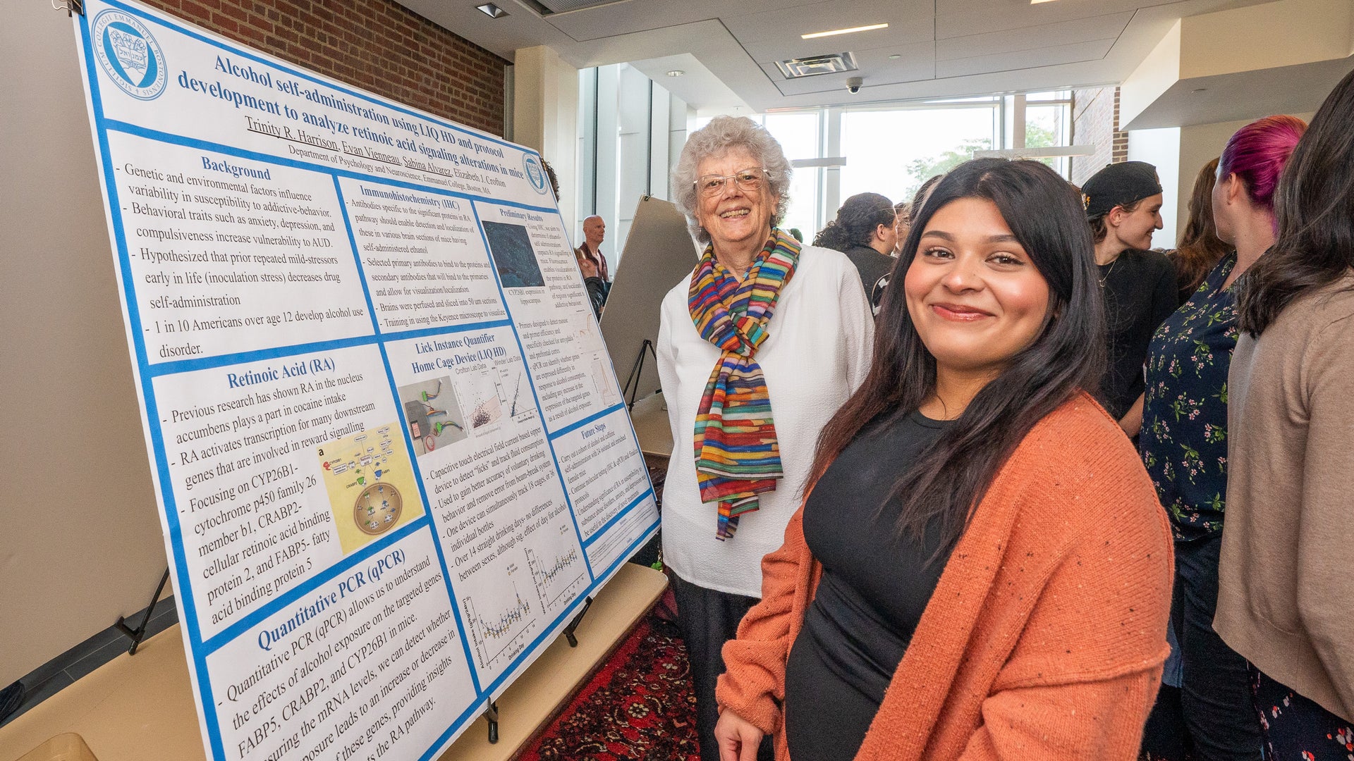 Marilyn Miller and Sabine Alvarez summer research poster presentation