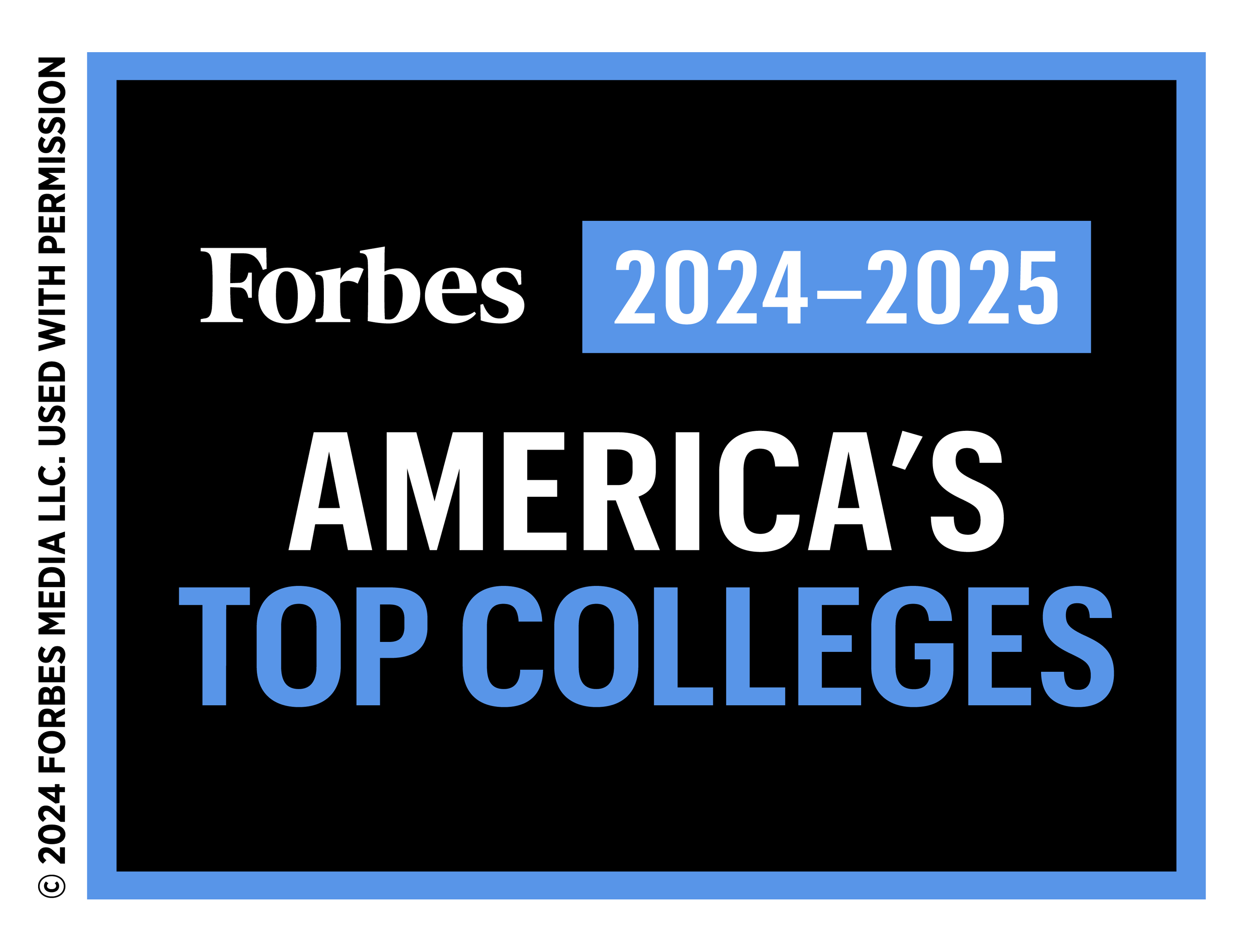 badge naming emmanuel one of america's top colleges for 2025 from Forbes